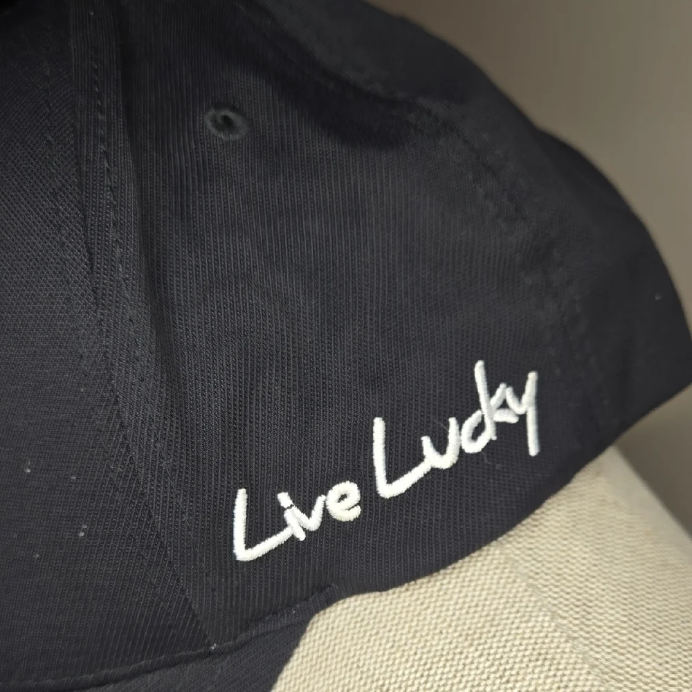 Men's Black Hat with White Embroidery